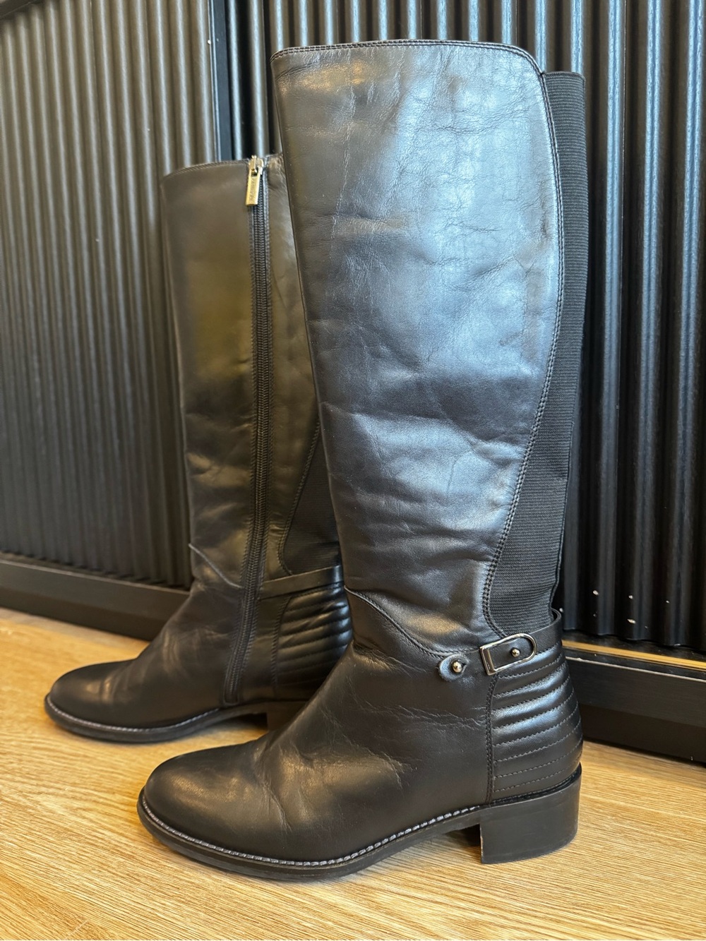 Aquatalia for Russell & Bromley Black Leather Riding Boot Water Proof size 35.5